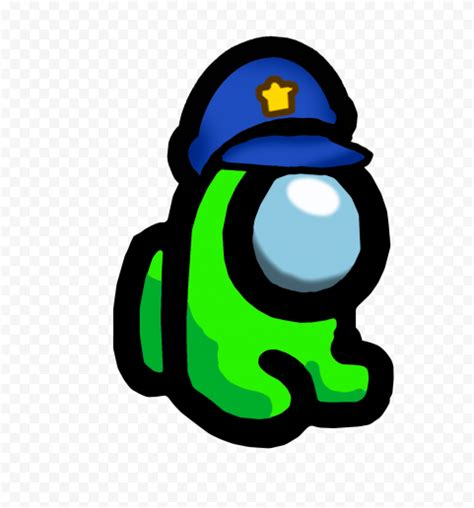 Hd Green Among Us Mini Crewmate Character Baby Police Hat Png Citypng