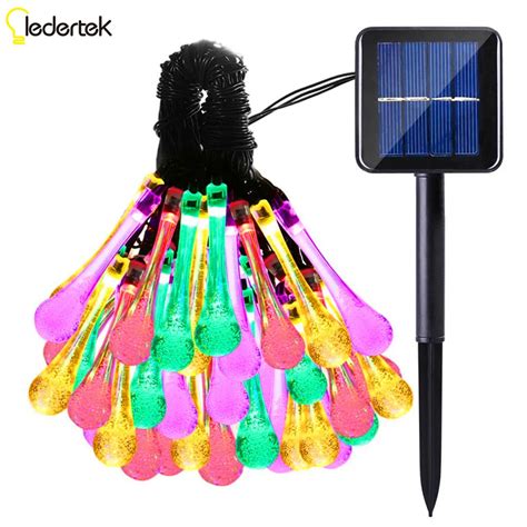Ledertek 6m 30 Led Solar String Lights 8 Modes Waterproof Water Drop