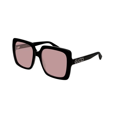 Gucci Gucci Square Swarovski Logo Sunglasses Black