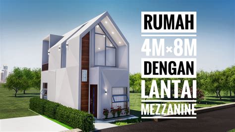 Rumah Modern Minimalis 4x8 dengan Lantai Mezzanine. | Minimalis house