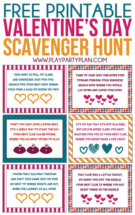 Free Printable Valentines Day Scavenger Hunt Kids And Adults With Regard