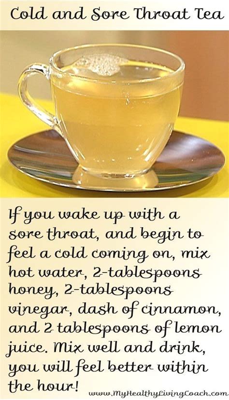 Cold And Sore Throat Tea Homemade Medicine Tea Remedies Sick
