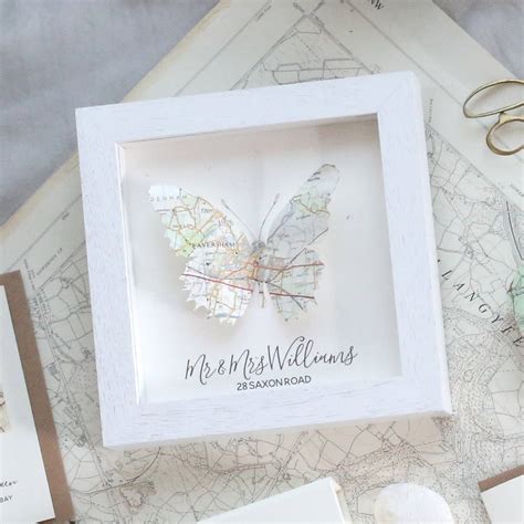 Personalised Map Location Butterfly Print T By Bombus