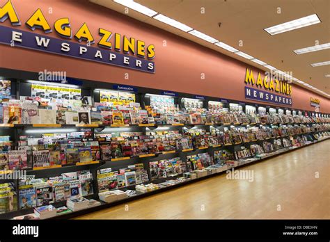 Magazine And Newspaper Rack At Book Store Stock Photo Alamy