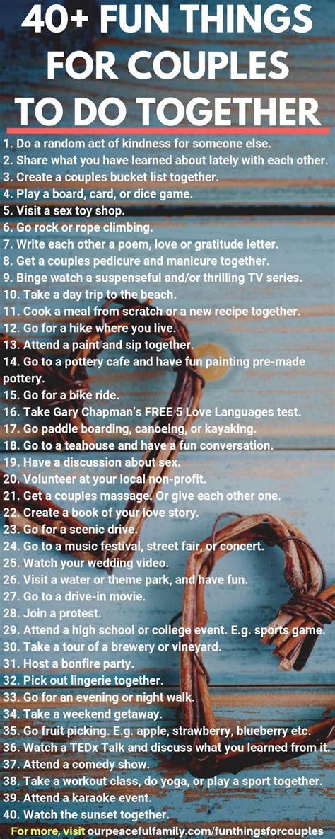 101 Fun Things For Couples To Do Cute Date Ideas And Activities For Bonding Together Cute