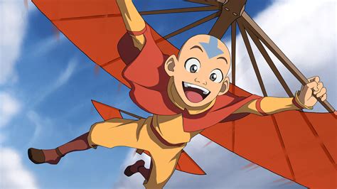 Aang Avatar Avatar The Last Airbender Grey Eyes Flying Smile Bold