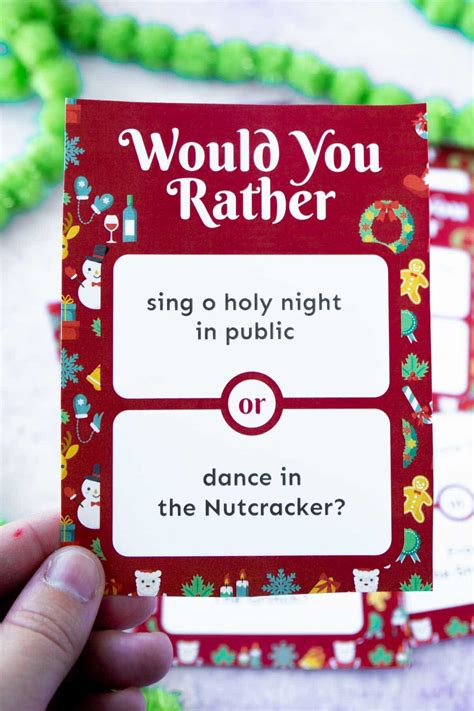50 Christmas Would You Rather Questions Print Free Playfuns