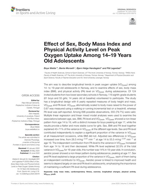 frontiers effect of sex body mass index and physical activity level my xxx hot girl