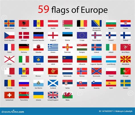 Map And Flags Of Europe Full Vector Collection Stock Vector Art More Images