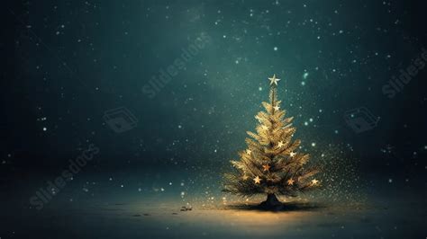 Exquisite Gold Snowflakes On A White Christmas Tree Powerpoint