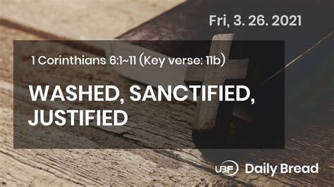 Washed Sanctified Justified Ubf Daily Bread 1 Corinthians 61~11 3