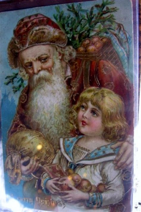 Antique Pc Santa Claus In Rust Colored Robe Victorian Postcard
