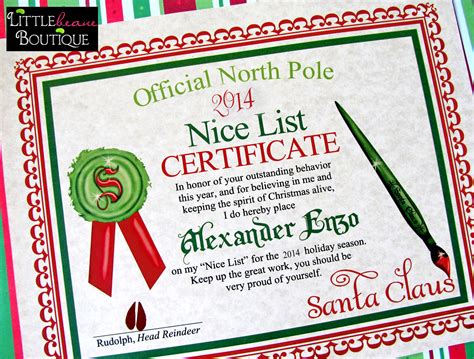 Are you looking for a super cute or super authentic looking santa nice list certificate to keep the magic alive for your kids? Unavailable Listing on Etsy