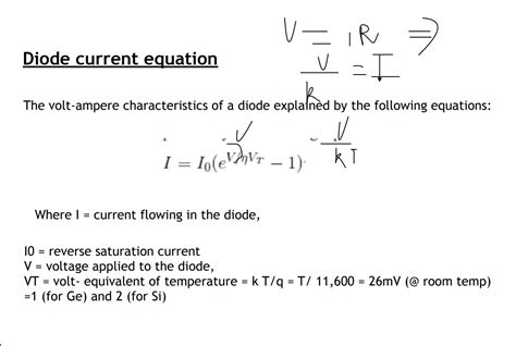 Solved Diode Current Equation Ir I V The Volt Ampere