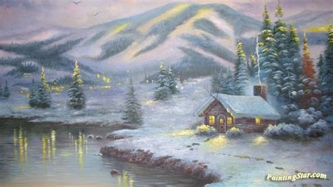 Winter Artwork By Thomas Kinkade Oil Painting And Art Prints On Canvas