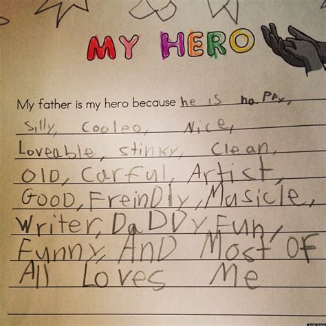 My father is a hero (1995) facebook: Cute Kid Note Of The Day: My Father Is My Hero | HuffPost
