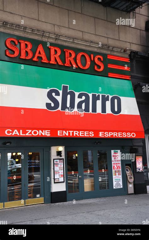 Sbarro Italian Food And Pizza Restaurant New York City Usa Stock