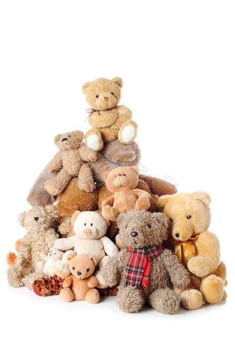 Pile Of Teddy Bears Isolated Large Group Of Teddy Bear Old Toys Lay In
