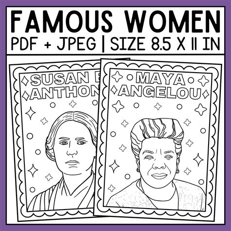 Famous Women Coloring Pages Women S History Month Coloring Pages