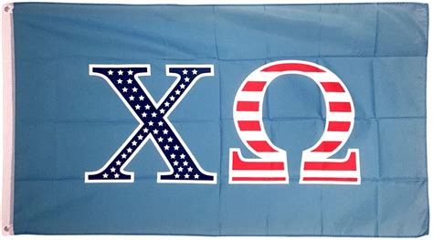 Chi Omega Usa Letter Sorority Flag Greek Banner Large 3 Feet X 5 Feet