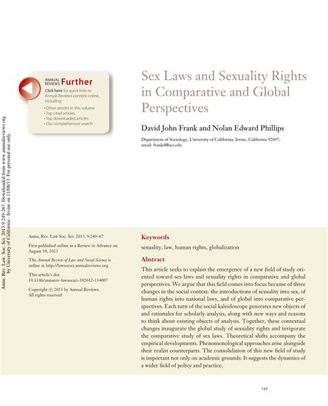 Pdf Sex Laws And Sexuality Rights In Comparative And Global Perspectives