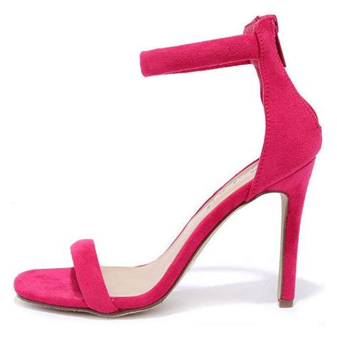 Meet Your Match Fuchsia Suede Ankle Strap Heels 26 Liked On Polyvore