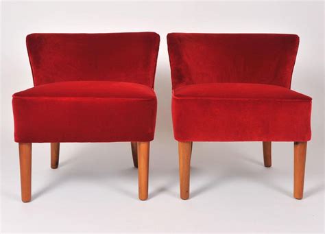 Pair Of 1950s Italian Red Occasional Chairs For Sale At 1stdibs