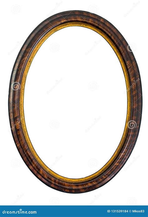 Oval Wooden Decorative Picture Frame Stock Photo Image Of Empty