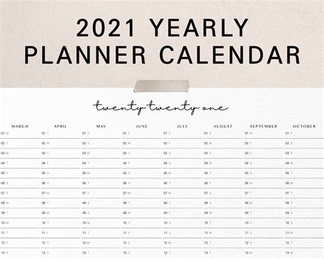2021 Wall Planner Calendar Wall Calendar Printable Calendar Etsy