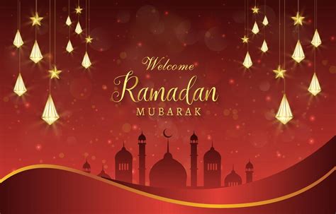 Premium Vector Welcome Ramadan Mubarak Banner With Elegant Islamic