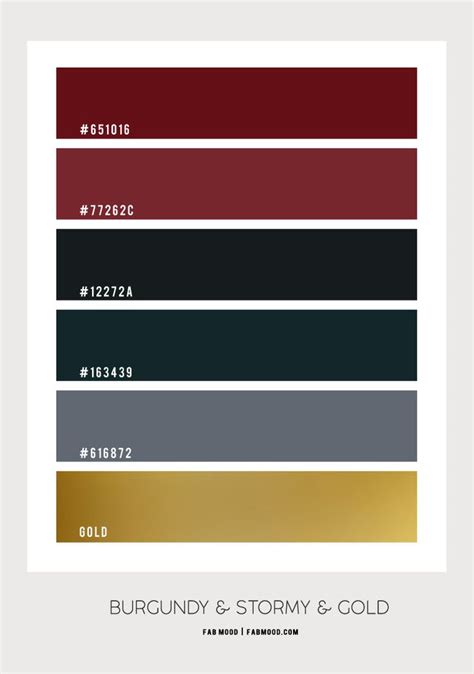 The Color Scheme For Burgundy And Stormy Gold Is Shown In This Graphic