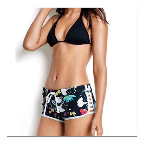 Tropical Print Board Shorts Bikini Swimwear Swimsuits Bikinis