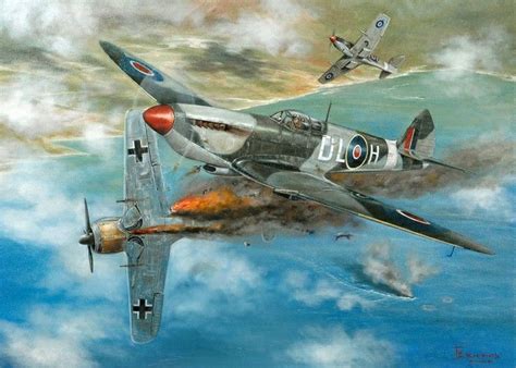 Dogfight Airplane Art Aviation Art War Art