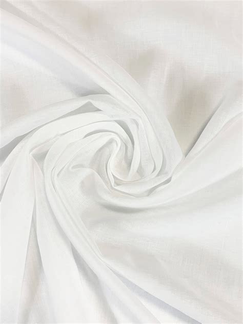 White 100 Cotton Voile Apparel Fabric Craft Sheer Light 57 Wide By The