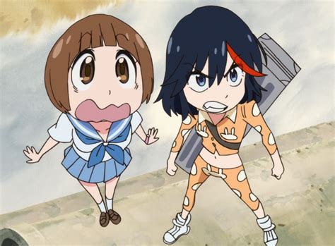 Mankanshoku Mako And Matoi Ryūko Face Up To Gamagōri Ira From Episode