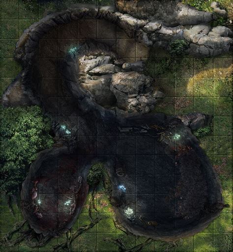 Dark Forest Cave Dungeon Maps Pathfinder Maps Fantasy Map