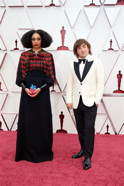Celeste Waite And Daniel Pemberton At The Oscars Red Carpet Photos At Movie N Co