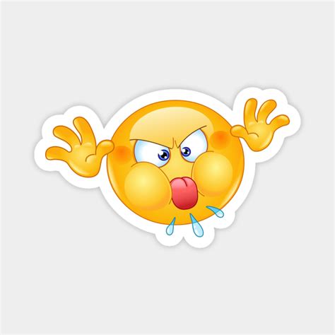 Angry Emoji Emoticon With Tongue Out Emoji Magnet TeePublic