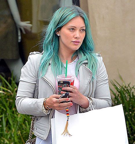 Hilary Duff Dyes Hair Mermaid Green Blue Color Photo Us Weekly Balayage Hair Colour Hair