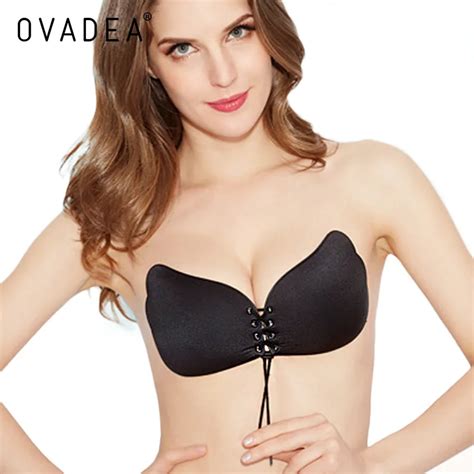 Ovadea Seamless Invisible Bra Adhesive Silicone Backless Bralette Strapless Push Up Bra Sexy