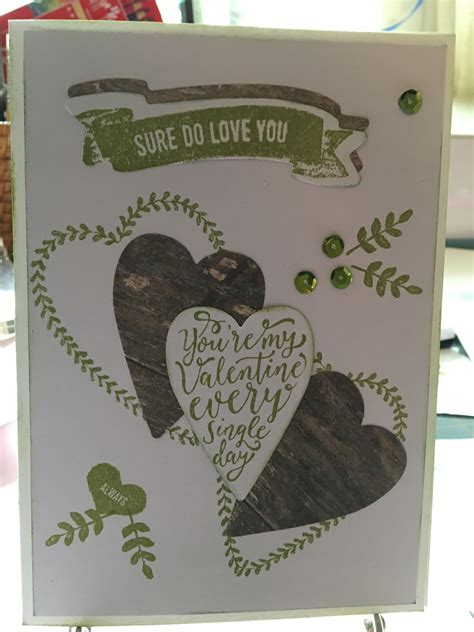 Non Traditional Valentines Card Using Stampin Up Sure Do Love You