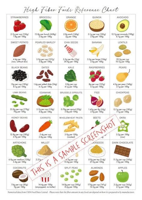 Fiber Foods Chart