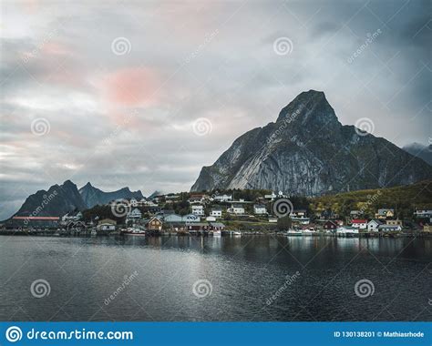 Norwegian Fishing Village Reine At The Lofoten Islands In Norway