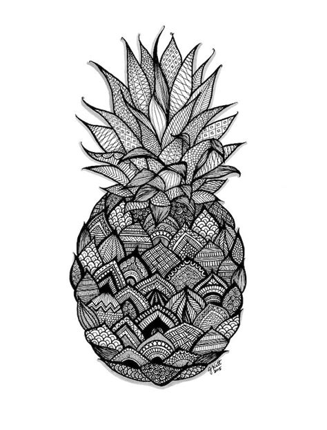 Zentangle Of Pineapple Housewarming T Color And By Jazywitt