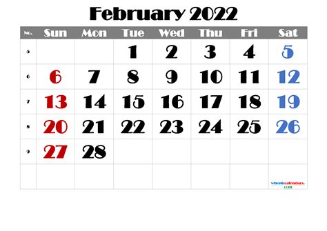 Free Printable February 2022 Calendar Pdf And Image Calendar