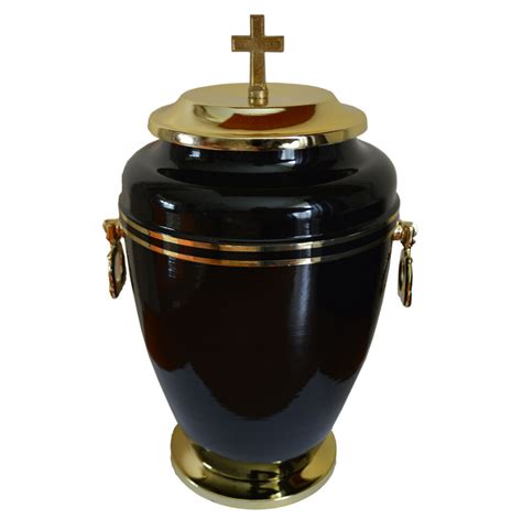 Neil cross's 'burial' explores this stark predicament. Beautiful Black Metal Cremation Urn with Gold Cross ...
