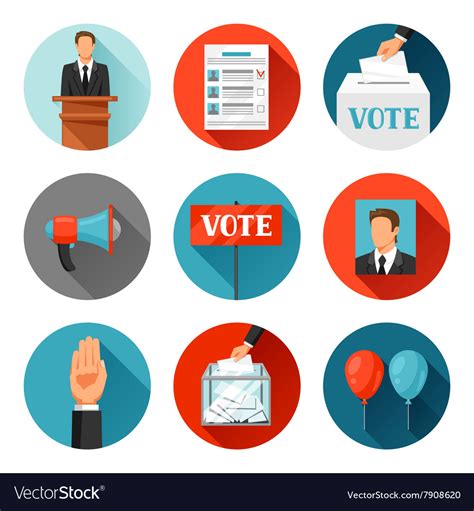 Vote Political Elections Icons Royalty Free Vector Image