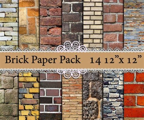 Brick Digital Paper Brick Background Wall Etsy In 2020 Brick
