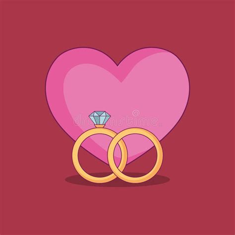 Wedding Card With Engagement Rings Stock Vector Illustration Of Card Holiday 125454399