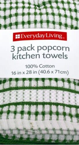 Everyday Living® Popcorn Kitchen Towels 3 Pack Greenwhite 16 X 28 In Kroger